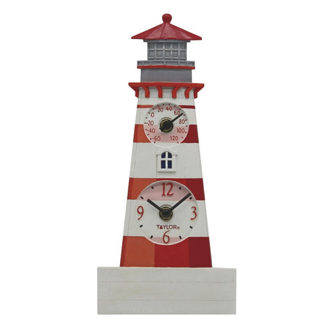 Taylor Precision Products 92927T4 12-Inch Lighthouse Clock with Thermometer