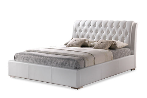 BIANCA WHITE MODERN BED WITH TUFTED HEADBOARD - KING SIZE