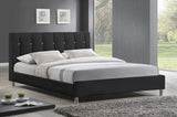 BAXTON STUDIO VINO BLACK MODERN BED WITH UPHOLSTERED HEADBOARD - QUEEN SIZE