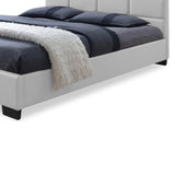 BAXTON STUDIO VIVALDI MODERN AND CONTEMPORARY WHITE FAUX LEATHER PADDED PLATFORM BASE FULL SIZE BED FRAME