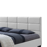 BAXTON STUDIO VIVALDI MODERN AND CONTEMPORARY WHITE FAUX LEATHER PADDED PLATFORM BASE QUEEN SIZE BED FRAME