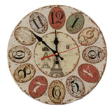 14" Retro Unique Wooden Wall Clock Decor Silence Hanging Clock, #11