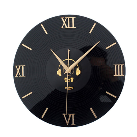 12" Retro 3D CD Style Nostalgia Wall Clock Black