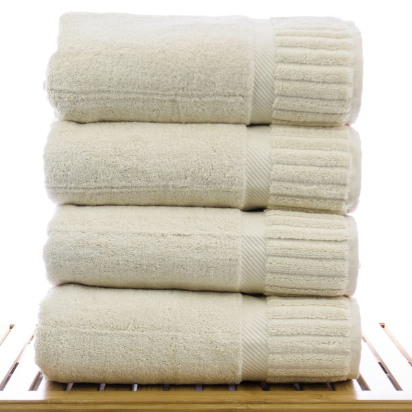 Pack of 4 Bath Towels, 100% Combed Cotton Bath Towel Sets, Highly