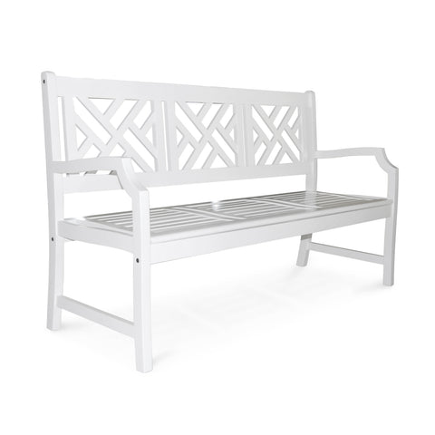 Bradley Outdoor Wood Bench Slat Back: Case of 10