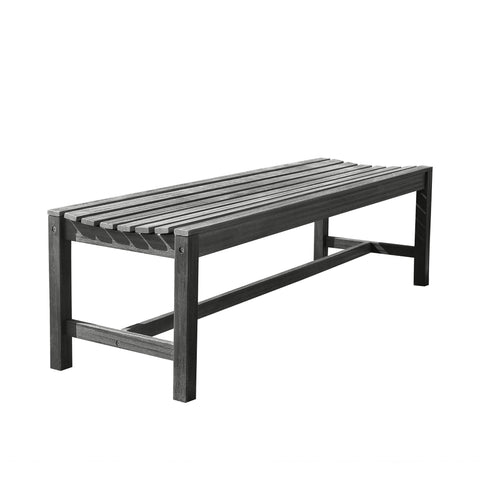 Renaissance Eco-friendly 5-foot Backless Outdoor Hand-scraped Hardwood Hardwood Garden Bench Grey