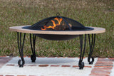 39 in Fire Pit w/Cast Iron Rim Faux Stone 30 in Fire Bowl