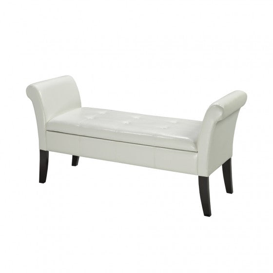 Bench W/Storage-White