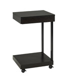 Laptop Stand with Storage Drawer & Castors: Black Laptop Stand with Storage Drawer & Castors