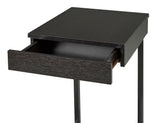 Laptop Stand with Storage Drawer & Castors: Black Laptop Stand with Storage Drawer & Castors