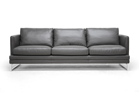 Baxton Studio Dakota Pewter Gray Modern Bonded Leather Sofa