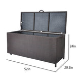 Outdoor Patio Wicker Storage Container Deck Box,20-Gallon (Brown)