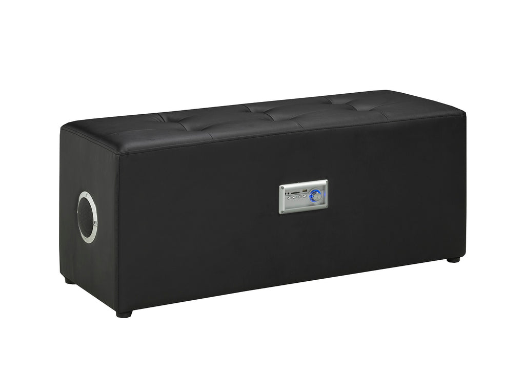 Tufted Accent Bench with Bluetooth Audio, AUX Mode, USB & Memory Card Slot
