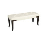 Faux Leather Tufted Accent Bench