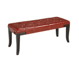 Faux Leather Tufted Accent Bench