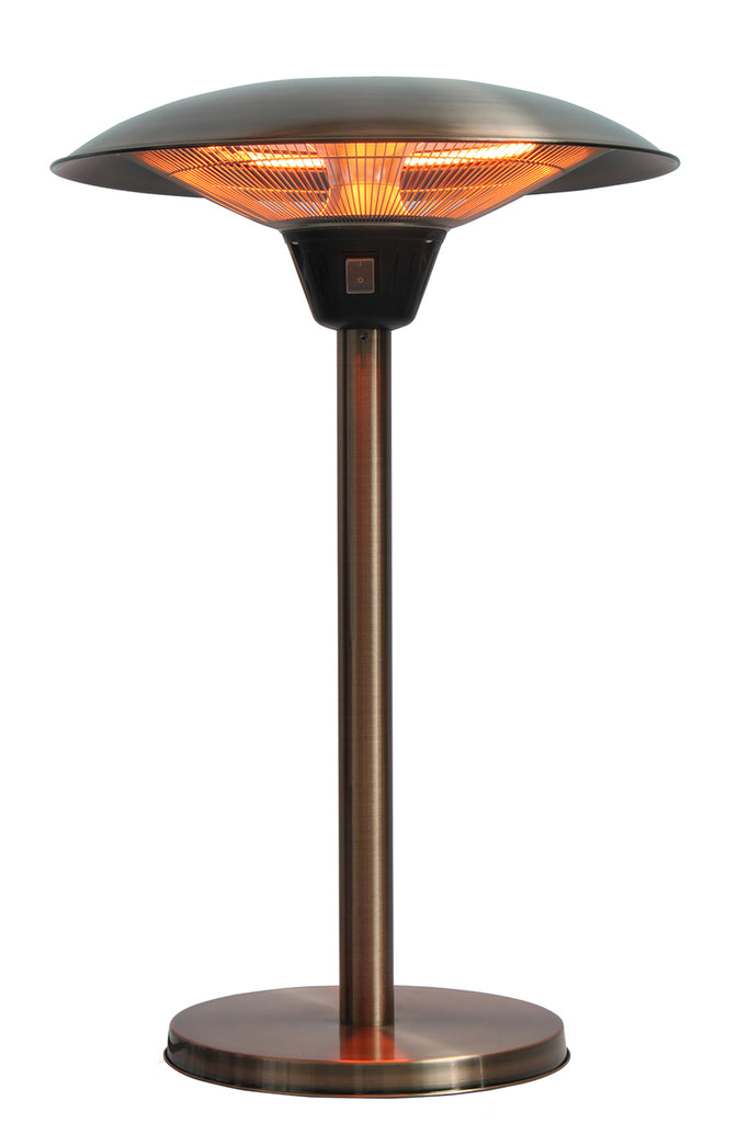 Cimarron Brushed Copper Colored Table Top Halogen Patio Heater