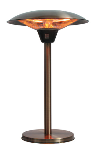 Cimarron Brushed Copper Colored Table Top Halogen Patio Heater