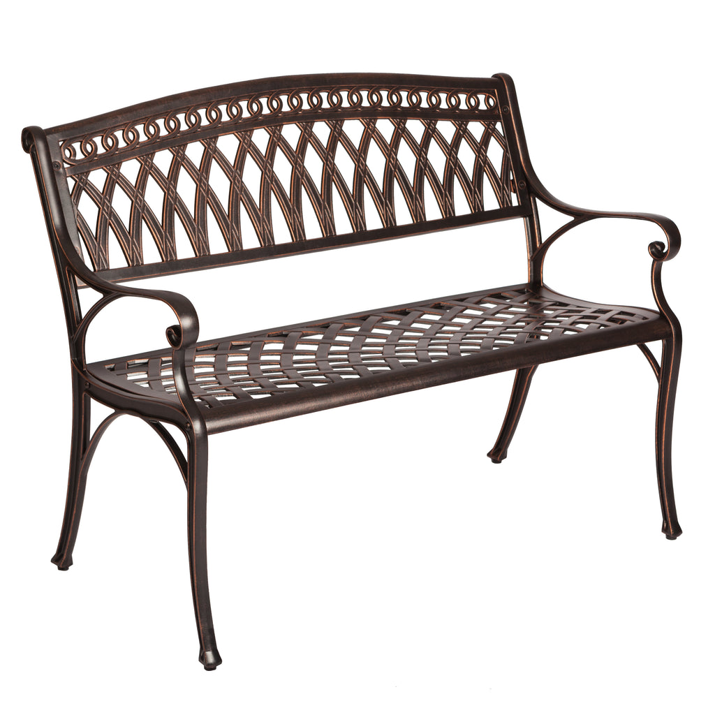 Simone Cast Aluminum Bench