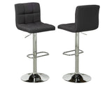 Solid Back Adj. Bar Stools with Gas Lift & Swivel (Set of 2)