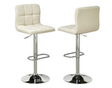 Solid Back Adj. Bar Stools with Gas Lift & Swivel (Set of 2)
