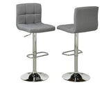 Solid Back Adj. Bar Stools with Gas Lift & Swivel (Set of 2)