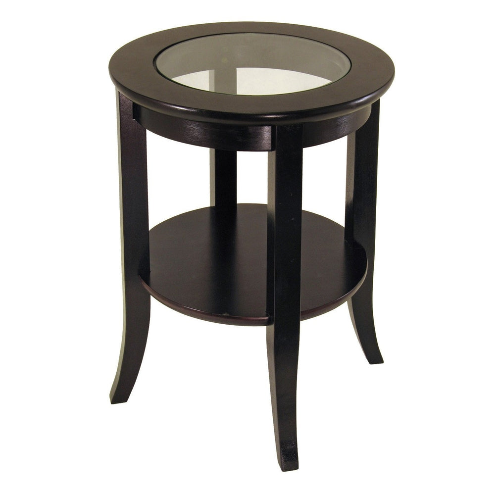 GENOA END TABLE INSET GLASS AND SHELF