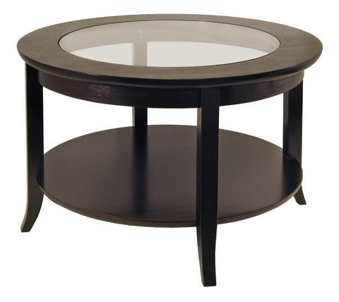 GENOA COFFEE TABLE INSET GLASS AND SHELF