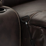Baxton Studio Mistral 6-Piece Sectional Dark Brown Bonded Leather Reclining Sofa Set