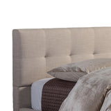 BAXTON STUDIO REGATA MODERN AND CONTEMPORARY BEIGE FABRIC UPHOLSTERED KING SIZE PLATFORM BED