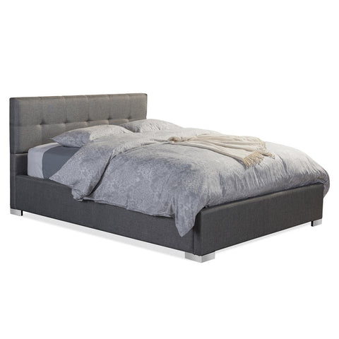 BAXTON STUDIO REGATA MODERN AND CONTEMPORARY GREY FABRIC UPHOLSTERED QUEEN SIZE PLATFORM BED