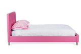 Baxton Studio Barbara Pink Leather Modern Full Size Bed with Crystal Button Tufting