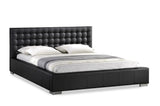 Baxton Studio Madison Black Modern Bed with Upholstered Headboard - Queen Size