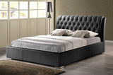 Baxton Studio Bianca Black Modern Bed with Tufted Headboard - Full Size