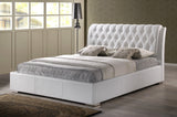 BIANCA WHITE MODERN BED WITH TUFTED HEADBOARD - QUEEN SIZE