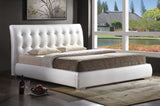 Baxton Studio Jeslyn White Modern Bed with Tufted Headboard - King Size