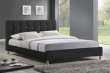 BAXTON STUDIO VINO BLACK MODERN BED WITH UPHOLSTERED HEADBOARD - FULL SIZE