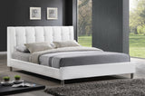 BAXTON STUDIO VINO WHITE MODERN BED WITH UPHOLSTERED HEADBOARD - FULL SIZE