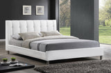 BAXTON STUDIO VINO WHITE MODERN BED WITH UPHOLSTERED HEADBOARD - QUEEN SIZE