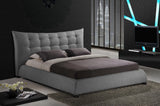 Baxton Studio Marguerite Gray Linen Modern Platform Bed - King Size