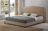 Baxton Studio Aisling Dark Beige Fabric Platform Bed-Queen Size
