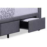 Baxton Studio Armeena Grey Linen Modern Storage Bed with Upholstered Headboard - Queen Size