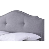 Baxton Studio Armeena Grey Linen Modern Storage Bed with Upholstered Headboard - Queen Size