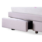 Baxton Studio Brisbane Light Beige Queen Modern Fabric Storage Platform Bed with 2 Drawers
