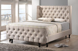 Baxton Studio Francesca Beige Linen Modern Platform Bed - King Size