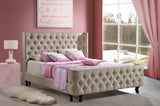 Baxton Studio Francesca Beige Linen Modern Platform Bed - Queen Size