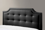 Baxton Studio Carlotta Black Modern Bed with Upholstered Headboard - Full Size