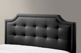 Baxton Studio Carlotta Black Modern Bed with Upholstered Headboard - Queen Size