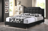 Baxton Studio Carlotta Black Modern Bed with Upholstered Headboard - Full Size