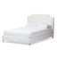 Baxton Studio Carlotta White Modern Bed with Upholstered Headboard - Queen Size