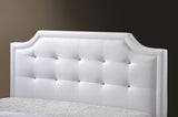 Baxton Studio Carlotta White Modern Bed with Upholstered Headboard - Queen Size